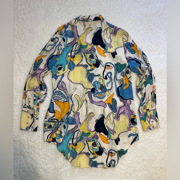 NWT Numph Nuninna Shirt Abstract Print Blouse Size Small - Picture 2 of 7
